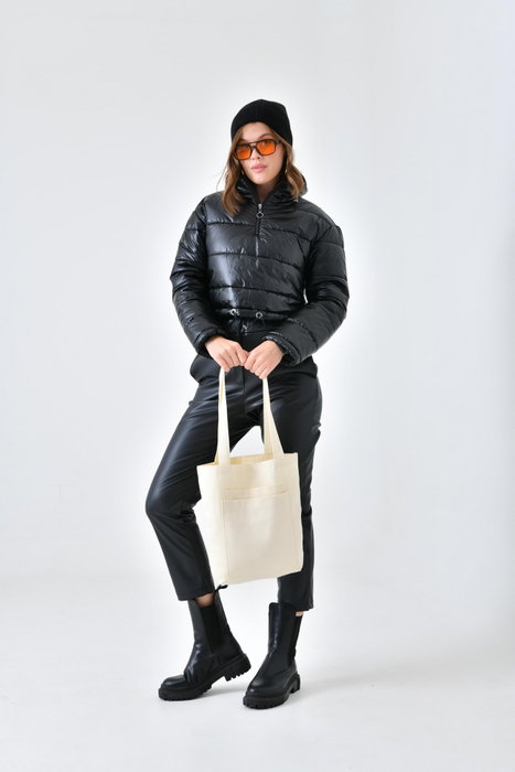 Zoozie Bags Bolso Tote de Gabardina Crudo 33 x 45 x 10 cm